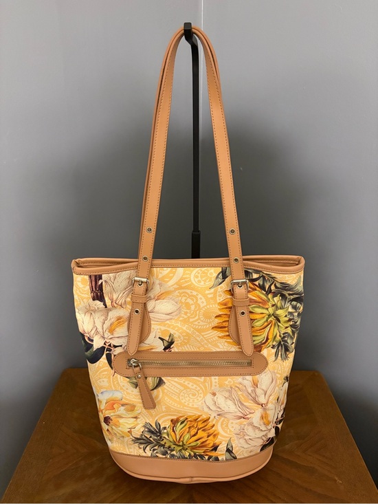 Sharif Handbags - Sharif 1827 Large Sunflower Floral Saffiano Shopper Tote Bag